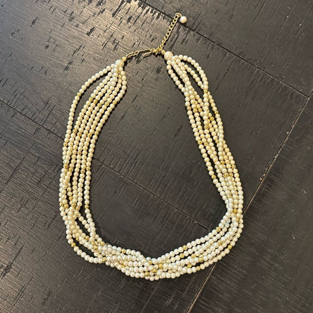Vintage Napier Multistrand GrandmaCore Choker Collar Necklace Audrey Hepburn